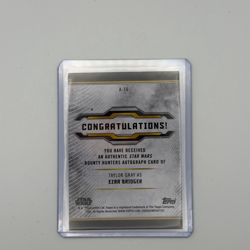 Topps  Star Wars Taylor Gray as Ezra Bridger Auto #A-TG view 2