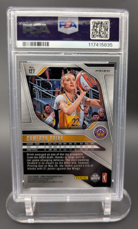 Cameron Brink PSA 10 Rookie Card 2024 Panini Prizm WNBA #127 Orange Ice RC view 2
