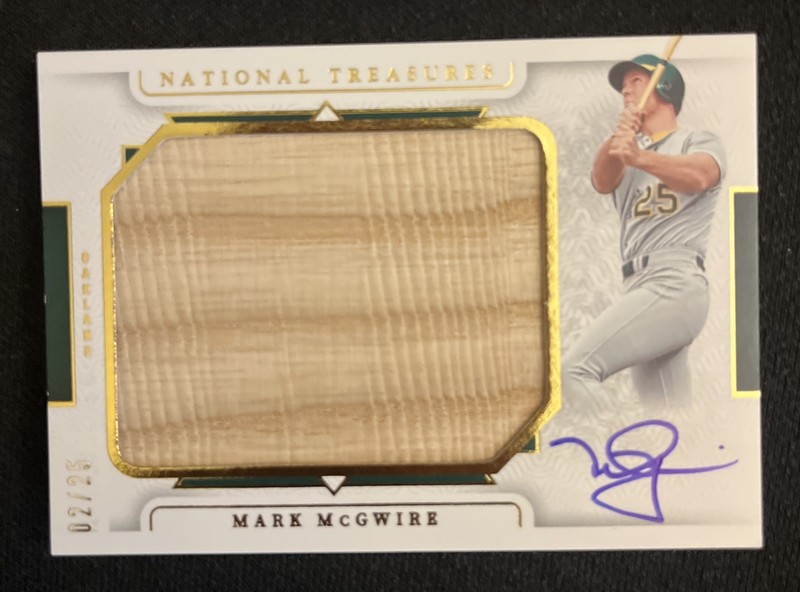 2024 National Treasures Baseball Mark McGwire Jumbo Lumber Patch Auto /25 A’s