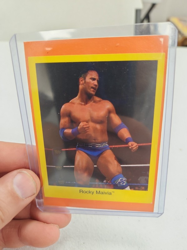 1997 Rocky Maivia Rookie Card WWF The Rock Dwayne Johnson Cardinal Trivia view 2