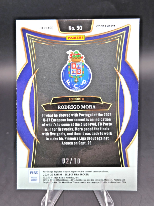 RODRIGO MORA 2024 Panini Select FIFA #50 Terrace GOLD ICE Prizm ROOKIE /10 view 2