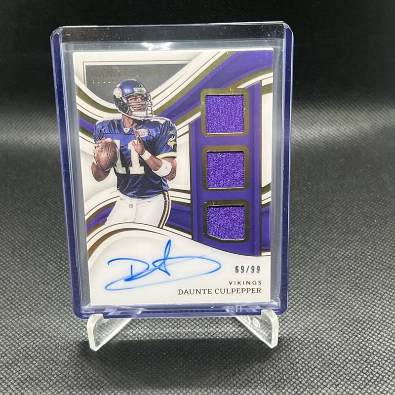 2023 Panini Immaculate Daunte Culpepper On Card Auto Game Worn Patch /99 Vikings