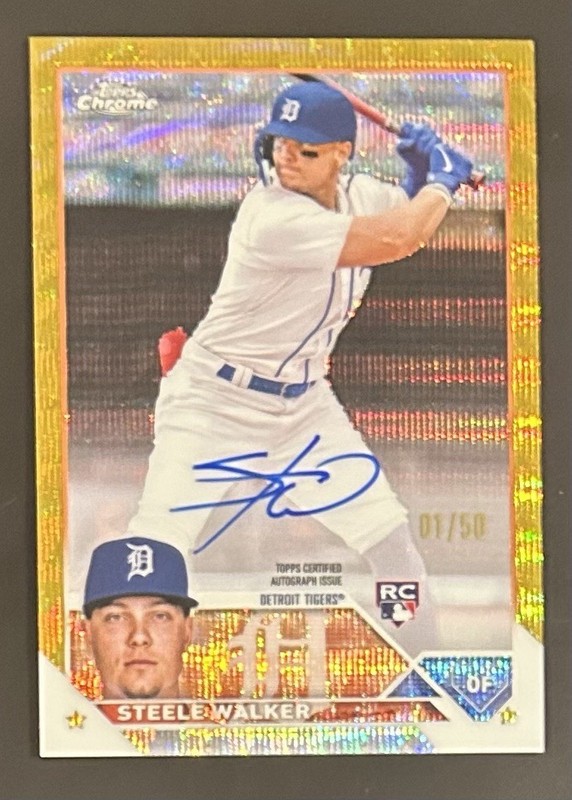 2023 Topps Chrome Rookie Gold Wave Refractor Auto 1/50 Steele Walker RC #RA-SW