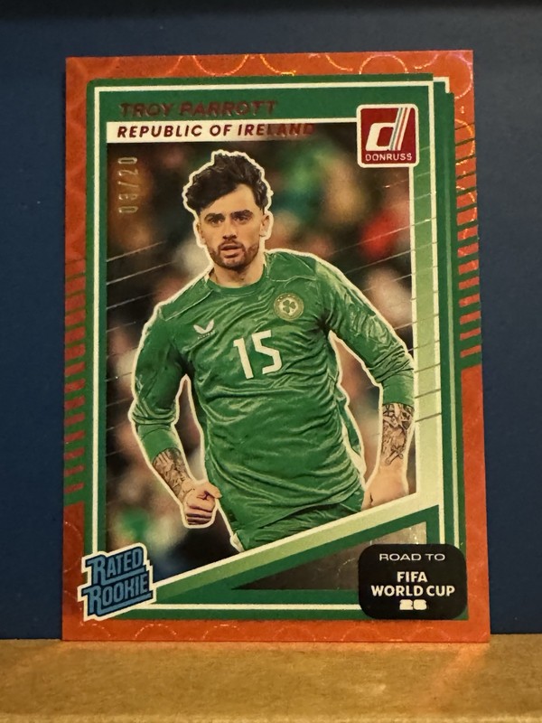 Troy Parrott 2025-26 Donruss World Cup RED PYRAMIDS Rated Rookie RC /20 SSP 💎