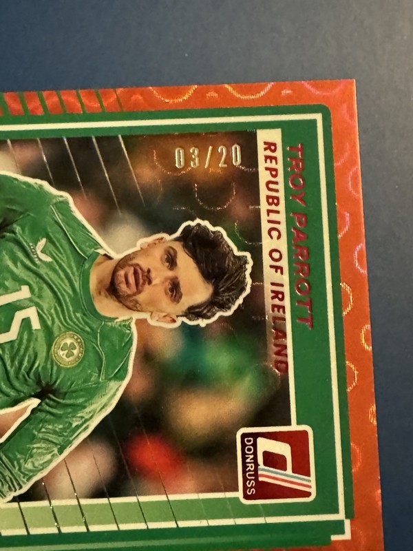 Troy Parrott 2025-26 Donruss World Cup RED PYRAMIDS Rated Rookie RC /20 SSP 💎 view 2