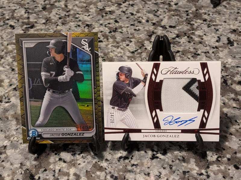 2024 Jacob Gonzalez Bowman Chrome Refractor Gold 14/50 Flawless Patch Auto 14/20