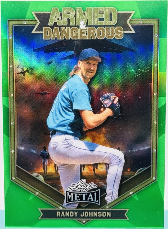 Randy Johnson 2026 Leaf Metal Armed & Dangerous Green 1/1 Auto Mariners view 2
