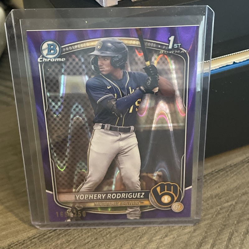 2025 Bowman - Chrome Prospects Yophery Rodriguez #BCP-36 Purple Raywave 169/250