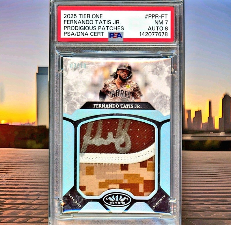 2025 Topps Tier One -Fernando Tatis Jr Auto Prodigious Patches /10 #PPR-FT PSA 7
