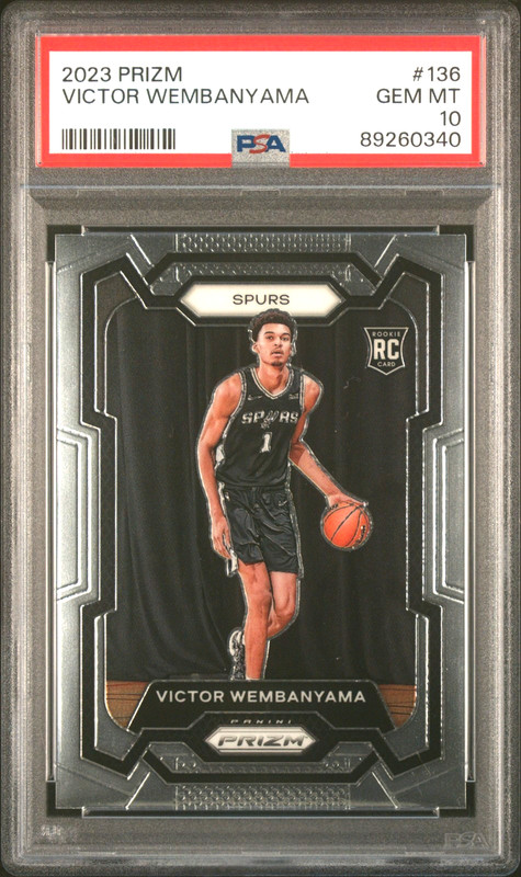 2023 PANINI PRIZM VICTOR WEMBANYAMA #136 ROOKIE PSA 10        QTY