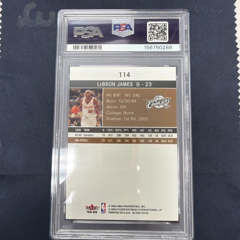 2004-05 Fleer Ultra - LeBron James #114 Cavaliers PSA 9 Mint G26602 view 2