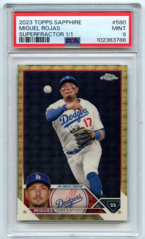 2023 Topps Chrome Sapphire #580 Miguel Rojas Superfractor #1/1 PSA 9 MINT