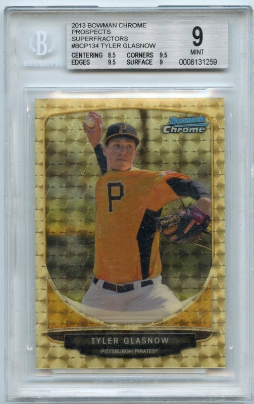 2013 Bowman Chrome #BCP134 Tyler Glasnow Superfractor 1/1 Chrome Prospects BGS 9