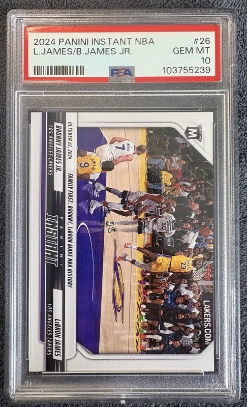 PSA 10 LeBron & Bronny James 2024 Panini Instant #26 Father/Son Duo - Lakers
