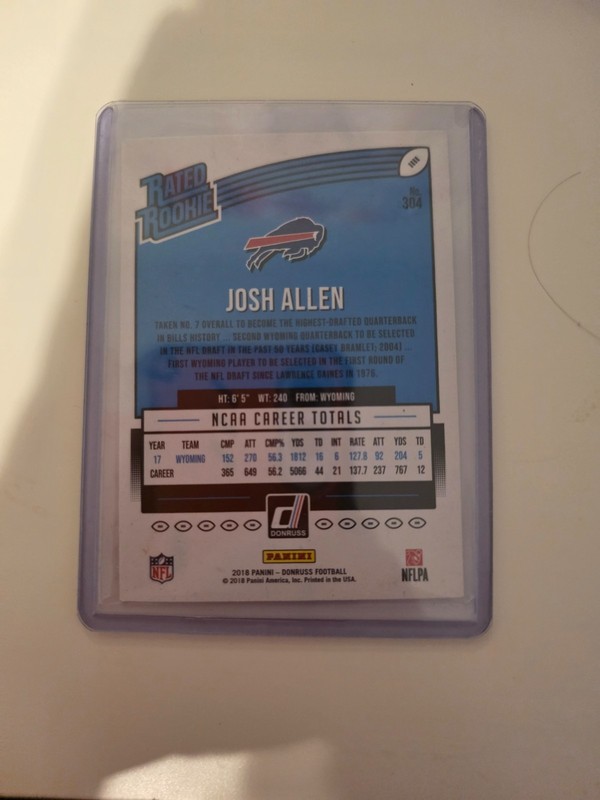 2018 Donruss Josh Allen Rookie 📈🔥💎 view 2