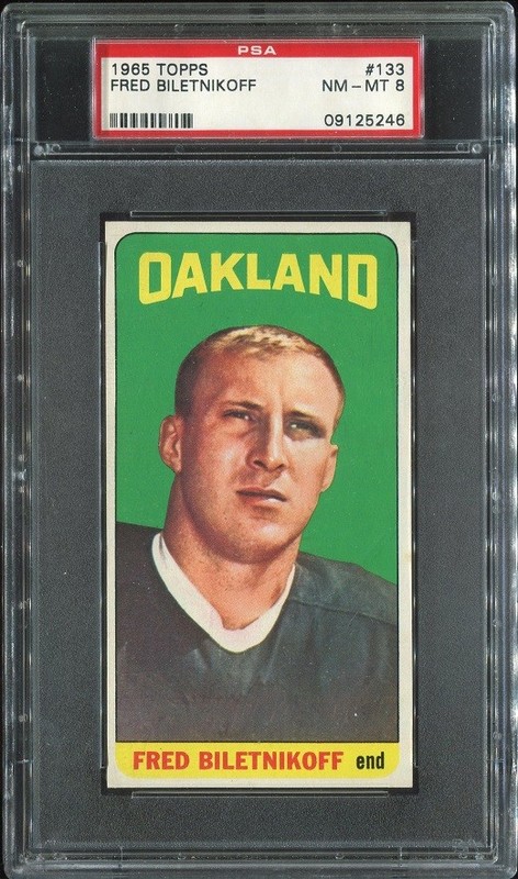 1965 Topps #133 Fred Biletnikoff RC PSA 8 Oakland Raiders HOF Florida State U.