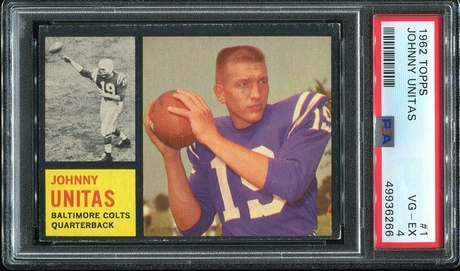 1962 Topps #1 John Unitas PSA 4 Baltimore Colts HOF Univ. of Louisville