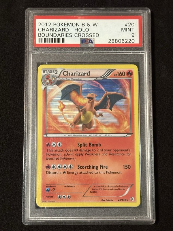 2012 POKEMON BLACK & WHITE BOUNDARIES CROSSED COSMOS #20 CHARIZARD-HOLO PSA 9