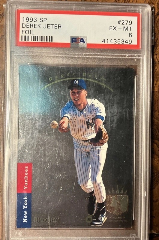 1993 Upper Deck SP Derek Jeter PSA 6 #279 RC Foil Yankees ⭐️RARE GOLD HOLOGRAM⭐️ view 2