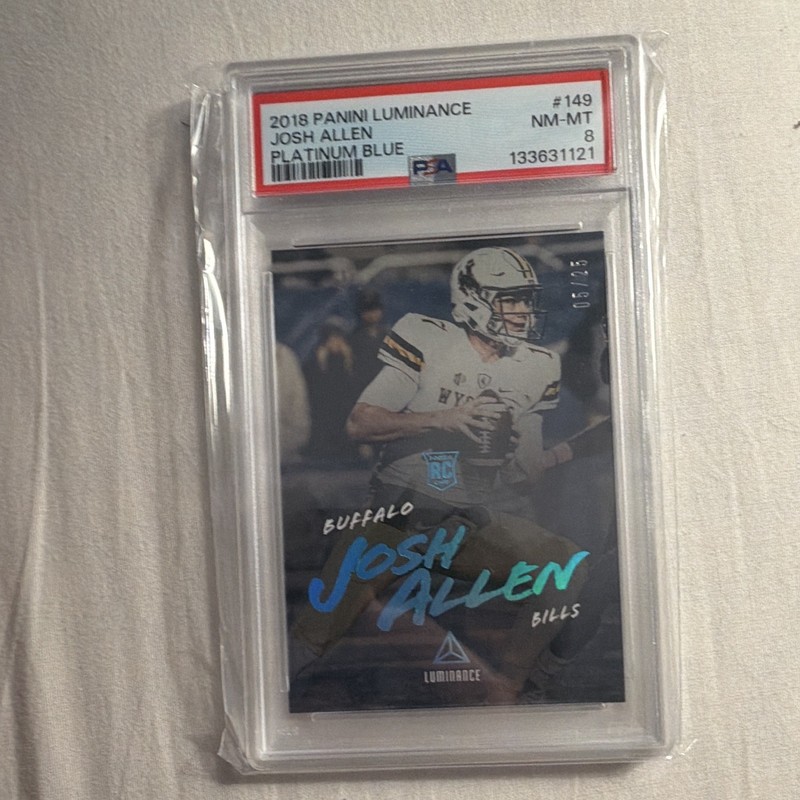 Panini 2018 Luminance Josh Allen Rookie #149 Platinum Blue /25 PSA 8 Bills