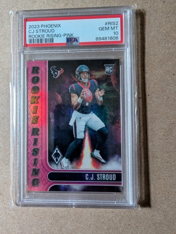 CJ Stroud - ROOKIE - 2023 Panini Phoenix - Rookie Rising - Pink 19/175 - PSA 10 view 1
