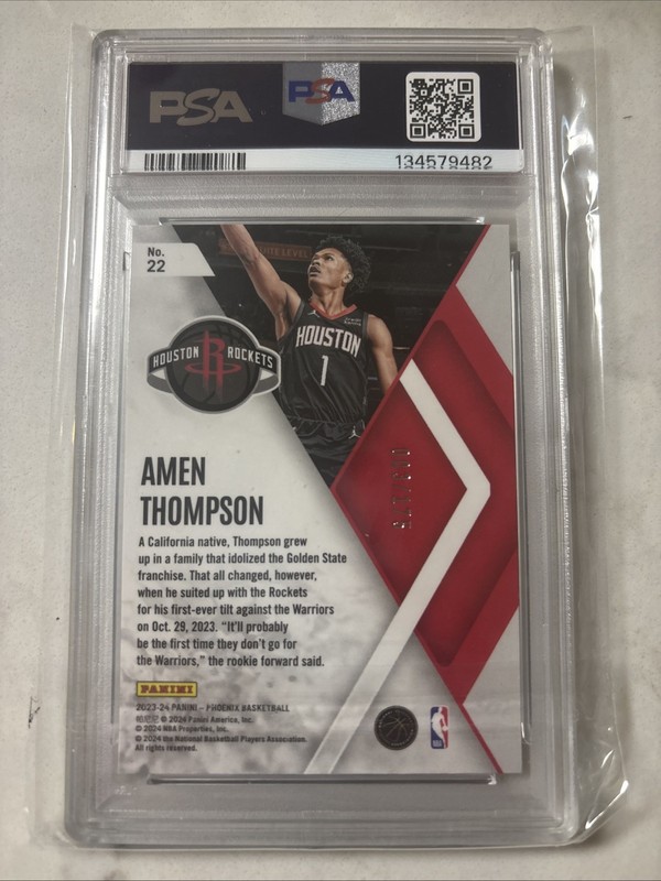 2023 Panini Phoenix - Instant Phenom Amen Thompson Green Lazer /175 (RC) PSA 10 view 2
