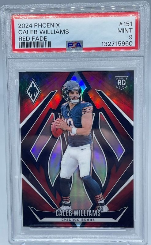 Caleb Williams 2024 Panini Phoenix Red Fade Prizm Refractor /299  PSA 9 view 2