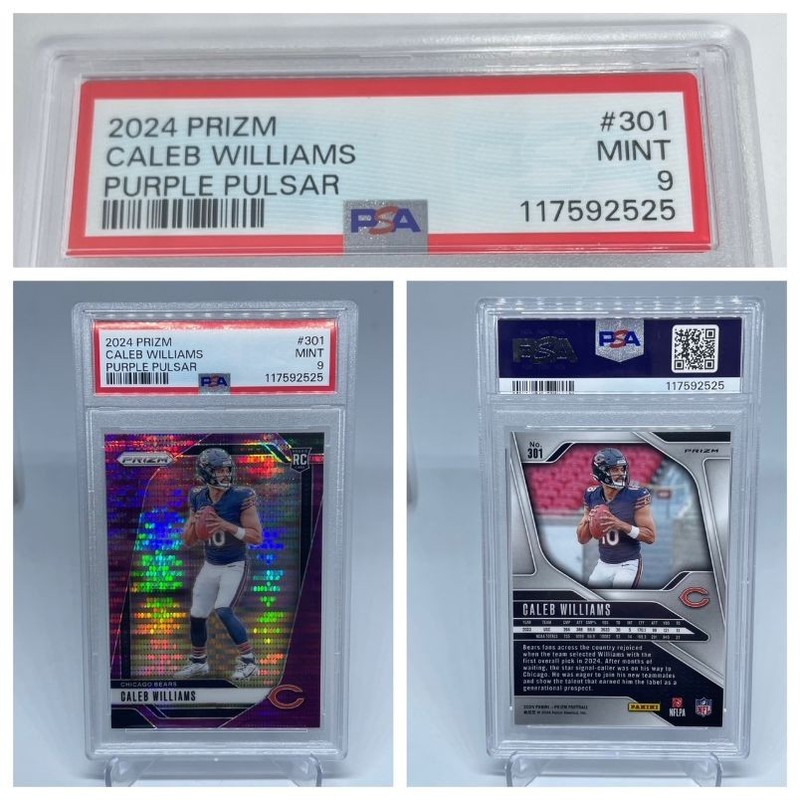 Caleb Williams 2024 Prizm Purple Pulsar Refractor #301 PSA 9