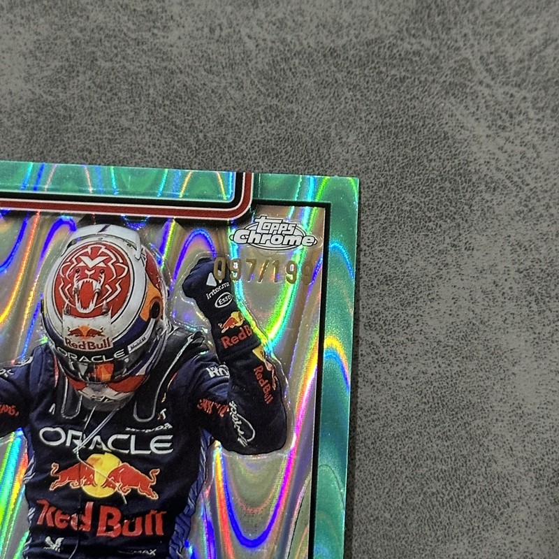 2025 Topps Chrome Formula 1 F1 Max Verstappen Aqua Raywave Refractor /199 #101 view 2