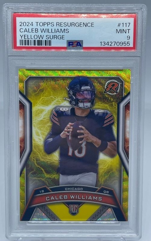 Caleb Williams 2024 Topps Resurgence Yellow Surge Refractor /225 PSA 9 view 2