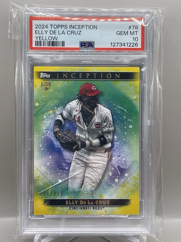 2024 Topps Inception Elly De La Cruz Yellow /199 RC SP ROOKIE PSA 10 Reds READ