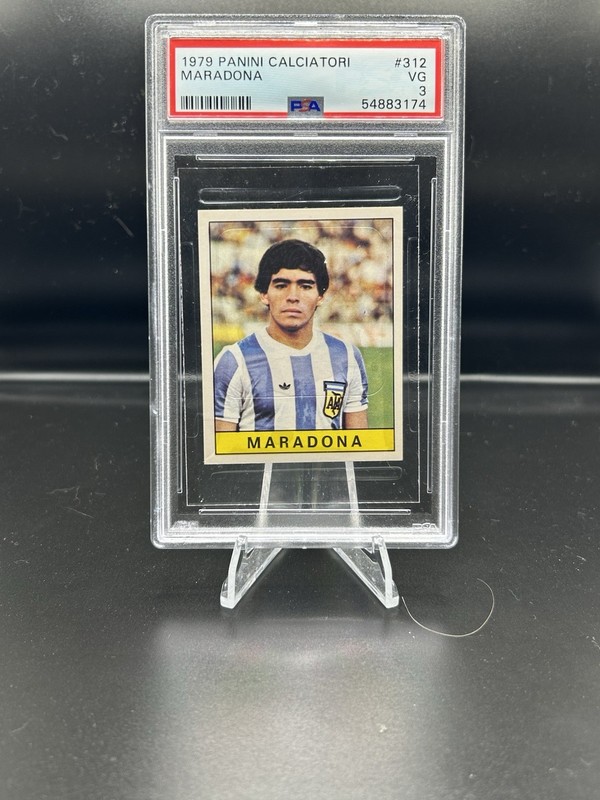 1979 Panini Calciatori Diego Maradona #312 RC Rookie Sticker PSA 3 VG