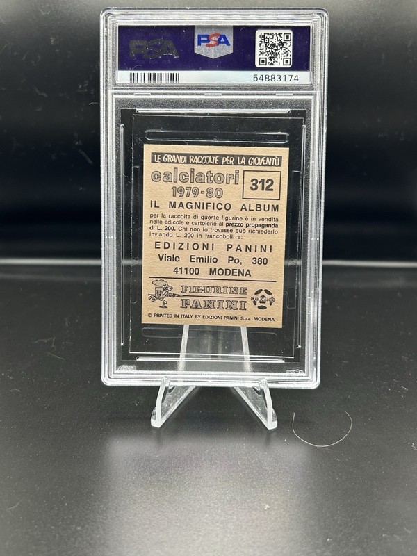 1979 Panini Calciatori Diego Maradona #312 RC Rookie Sticker PSA 3 VG view 2