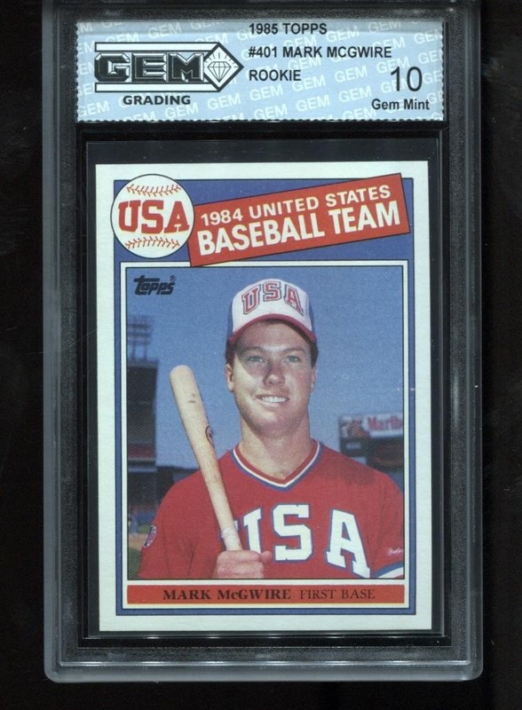 Mark McGwire Rookie 1985 Topps #401 RC MVP MLB St. Louis Cardinals GEM MINT 10
