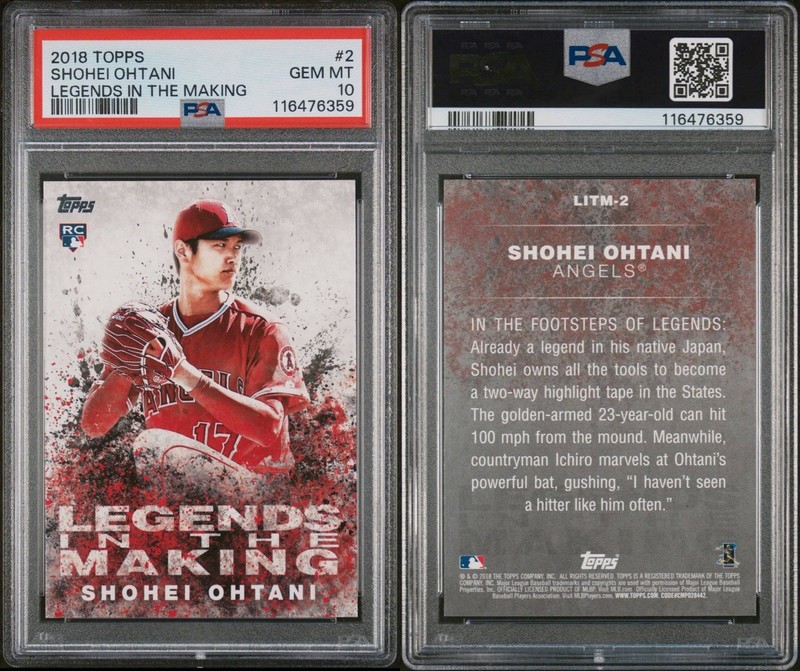 Topps 2018 Shohei Ohtani Legends in the Making RC Insert #LITM-2 PSA 10 view 2