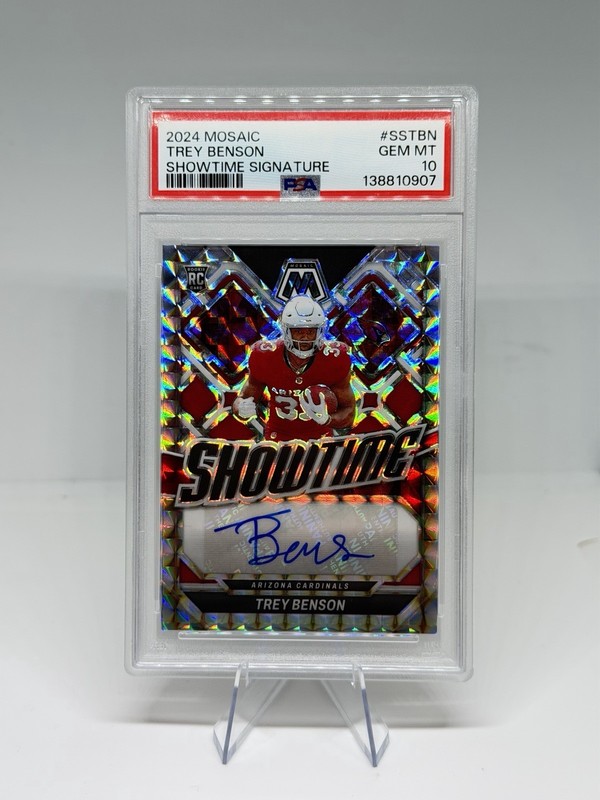 2024 Panini Mosaic #SSTBN Trey Benson Showtime Signatures Rookie Auto PSA 10