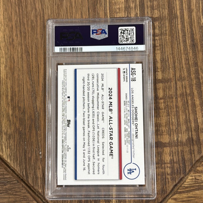 2024 Topps Update Shohei Ohtani #ASG18 All Star Game PSA 10 view 2