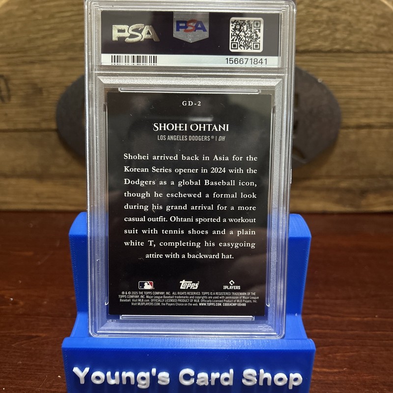 2025 TOPPS MEGA CELEBRATION BOX GAMEDAY DRIP #GD2 SHOHEI OHTANI PSA 9 view 2