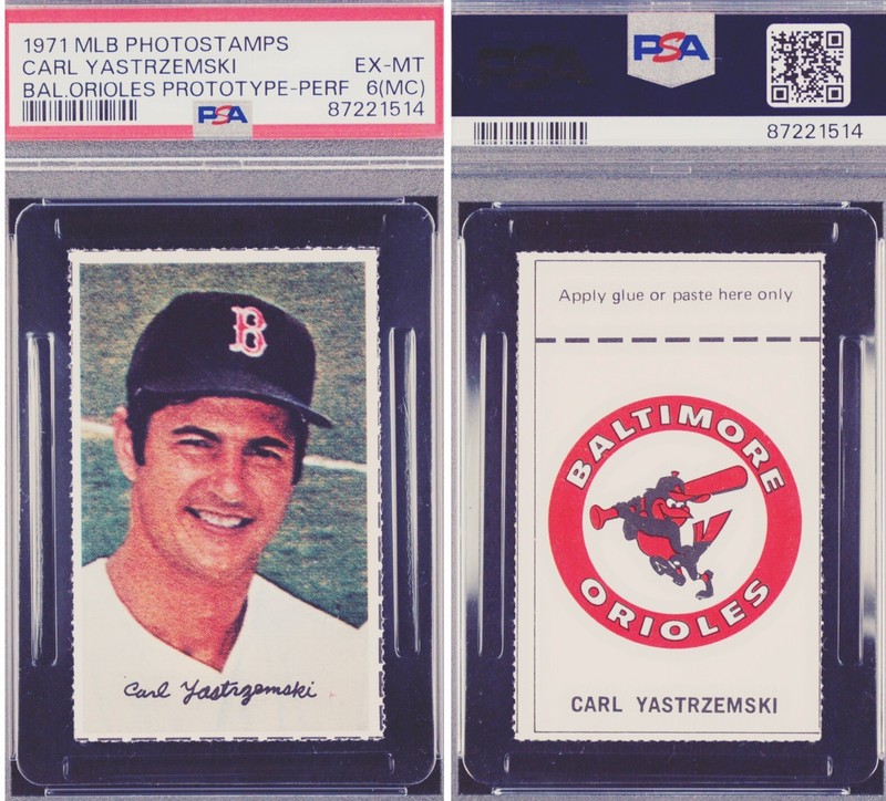 1971 Carl Yastrzemski 1/1 PSA 6 HOLY GRAIL MLB Photostamps Rarest YAZ Error Card view 2