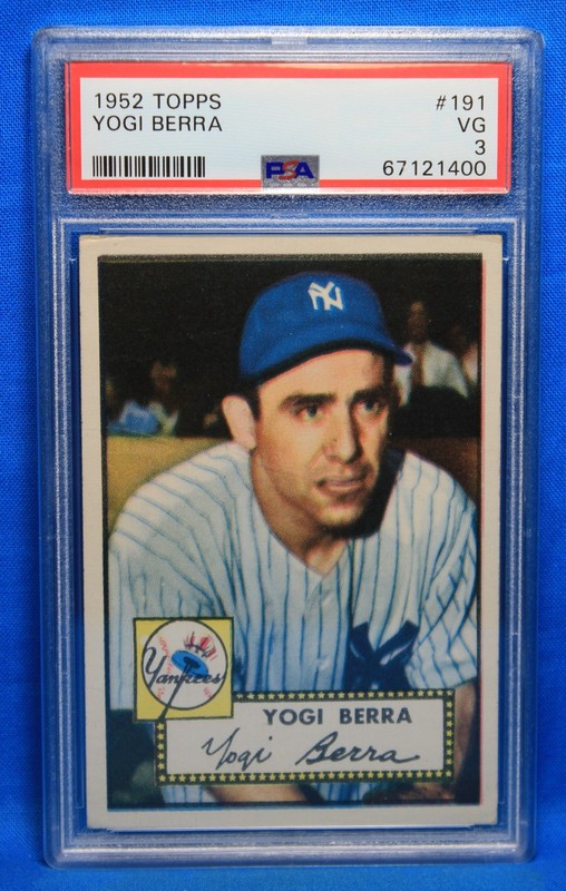 1952 TOPPS # 191 Yogi Berra PSA 3 VG # 67121400  NEW YORK YANKEES !!!!