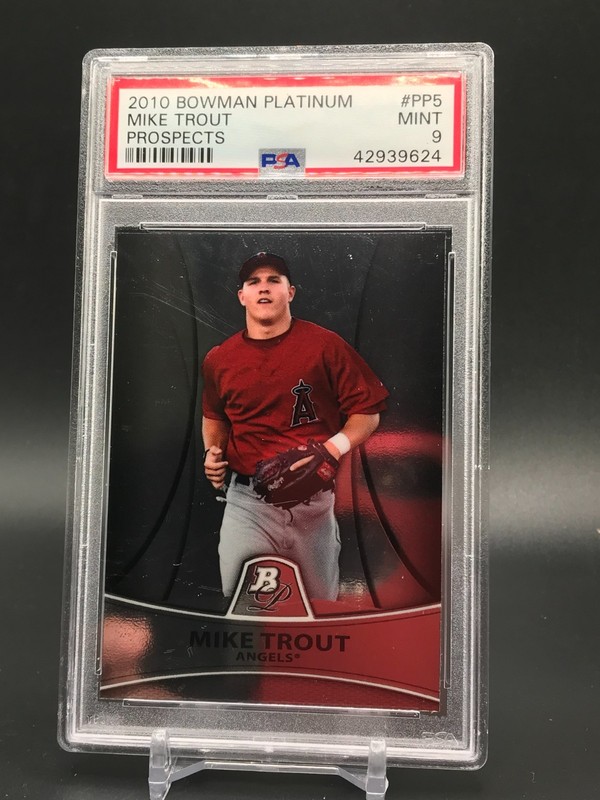 2010 Bowman Platinum Prospects PSA 9 Mint RC Mike Trout #PP5 Rookie Card 