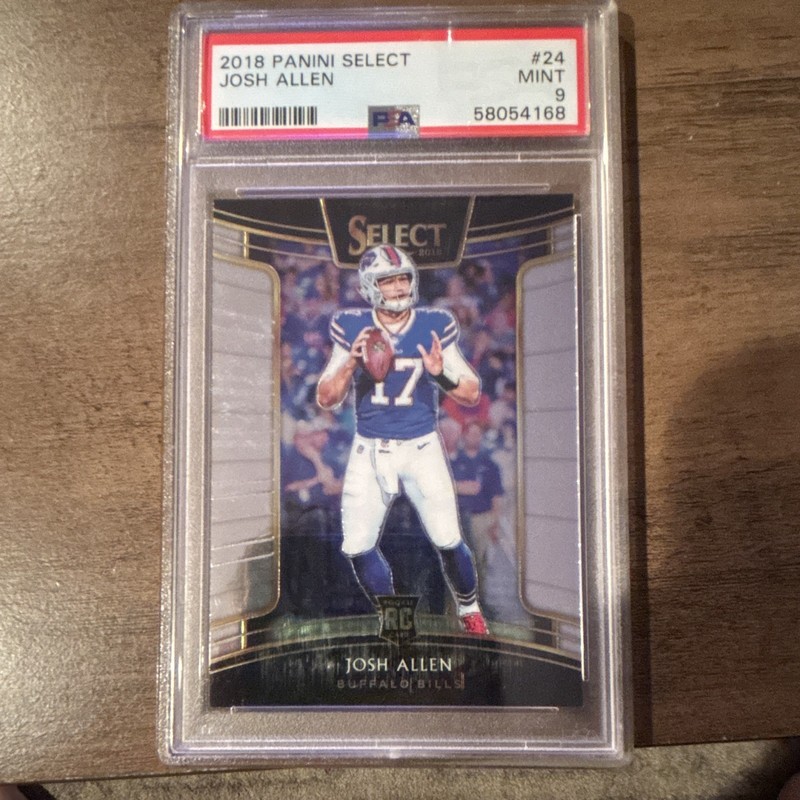 2018 Panini Select Josh Allen Rookie RC #24 PSA 9 Mint Buffalo Bills view 2