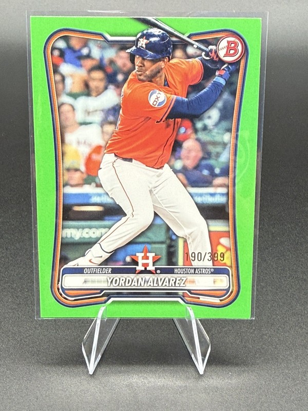 2026 Bowman Yordan Alvarez Green Parallel /99 Houston Astros view 2