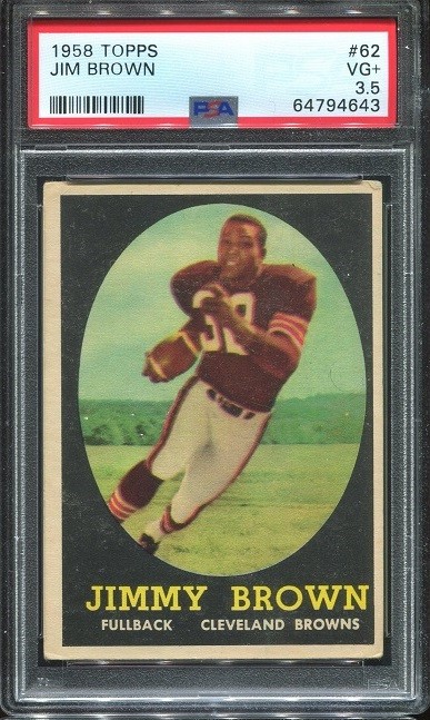 1958 Topps #62 Jim Brown RC PSA 3.5 Cleveland Browns HOF Syracuse University