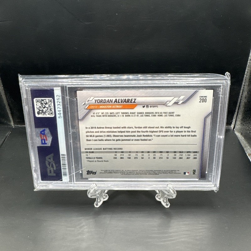 2020 TOPPS CHROME YORDAN ALVAREZ RC #200 PSA 10 GEM MINT ASTROS view 2