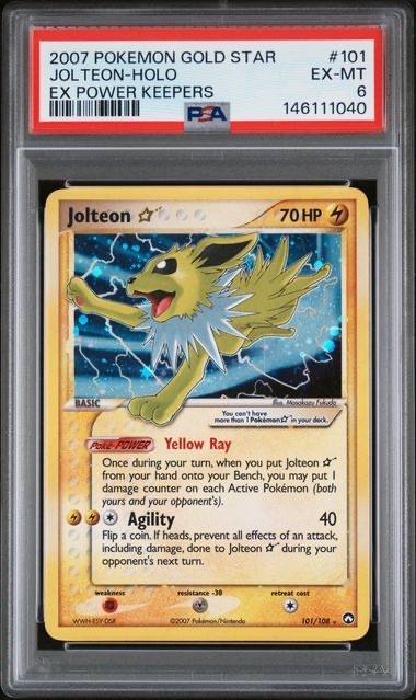 Pokemon Jolteon Gold Star EX Power Keepers Holo #101 PSA 6 "SEND OFFERS!!"