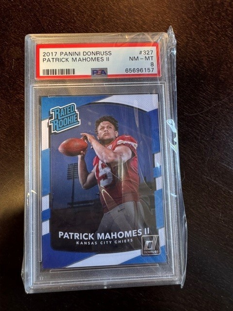 2017 Panini Donruss Patrick Mahomes II RC Rated #327 Chiefs PSA 8 Rookie