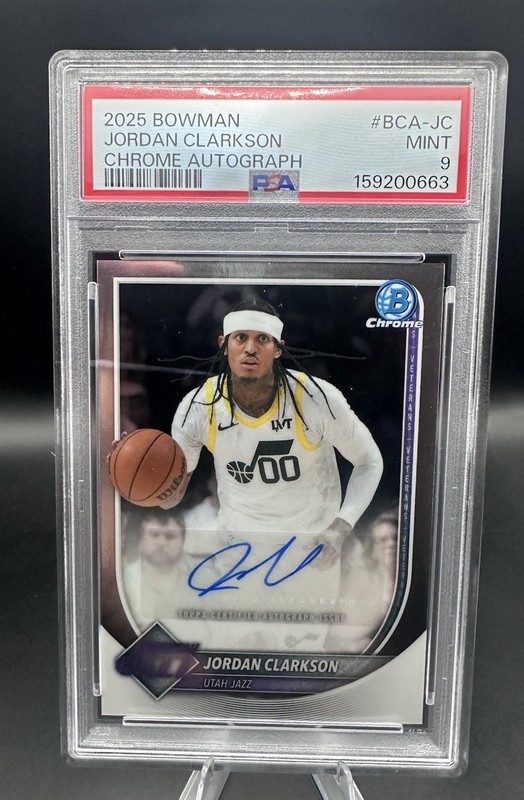2025 Bowman Chrome Jordan Clarkson Auto PSA 9