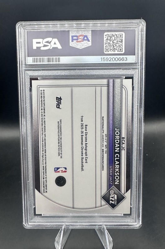 2025 Bowman Chrome Jordan Clarkson Auto PSA 9 view 2