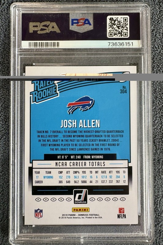 2018 Panini Donruss - Rated Rookie Josh Allen #304 (RC) view 2